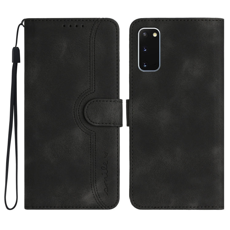 For Samsung Galaxy S20 Heart Pattern Skin Feel Leather Phone Case