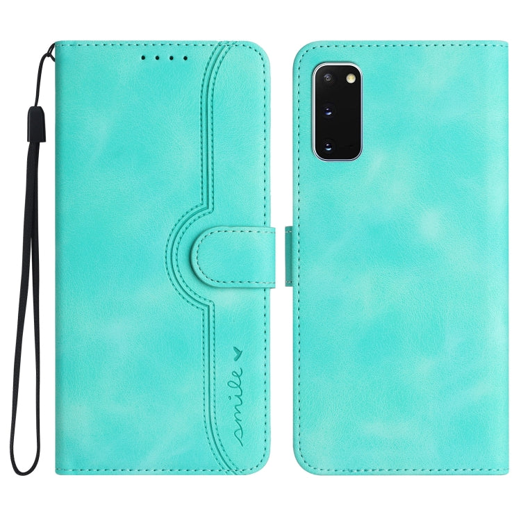 For Samsung Galaxy S20 Heart Pattern Skin Feel Leather Phone Case