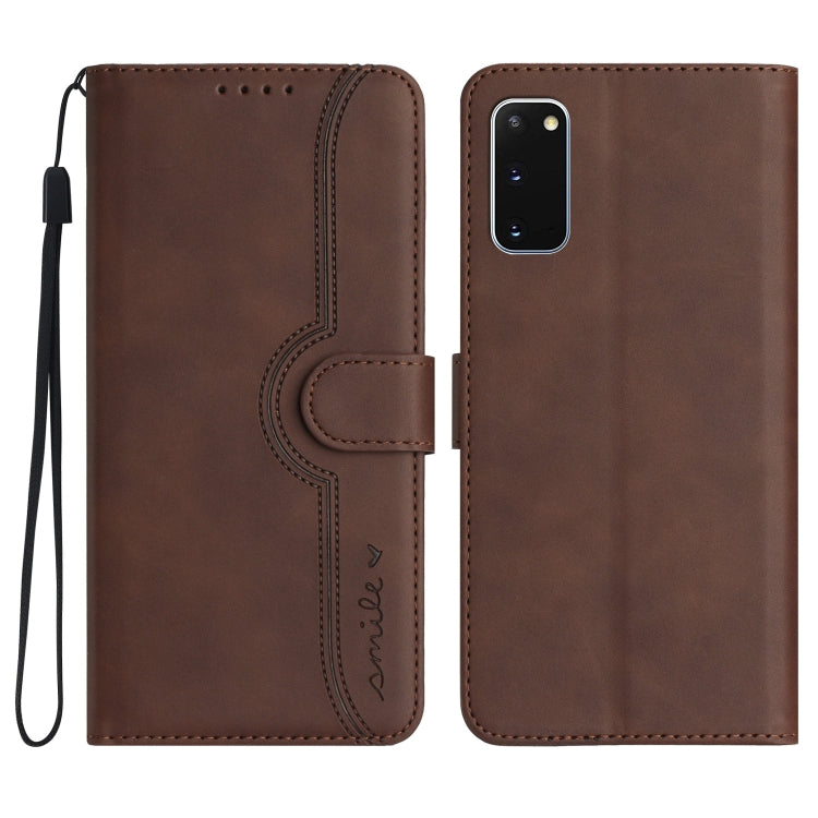 For Samsung Galaxy S20 Heart Pattern Skin Feel Leather Phone Case