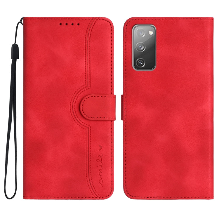 For Samsung Galaxy S20 FE 5G Heart Pattern Skin Feel Leather Phone Case