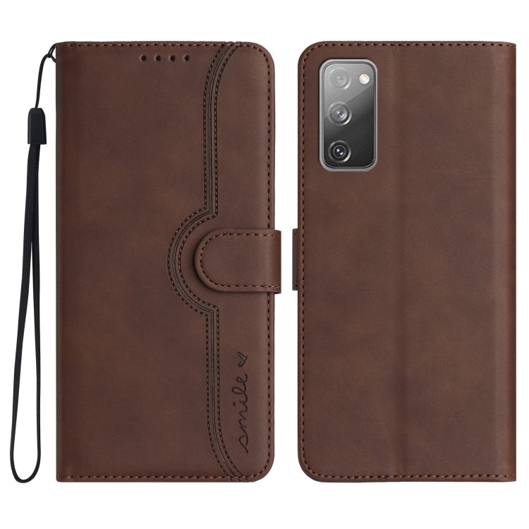For Samsung Galaxy S20 FE 5G Heart Pattern Skin Feel Leather Phone Case