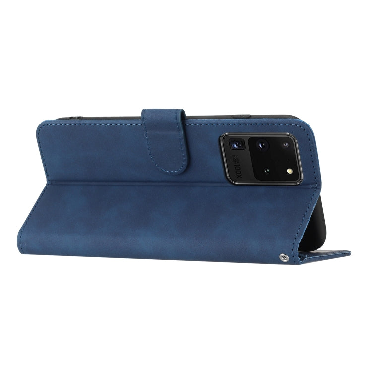 For Samsung Galaxy S20 Ultra Heart Pattern Skin Feel Leather Phone Case