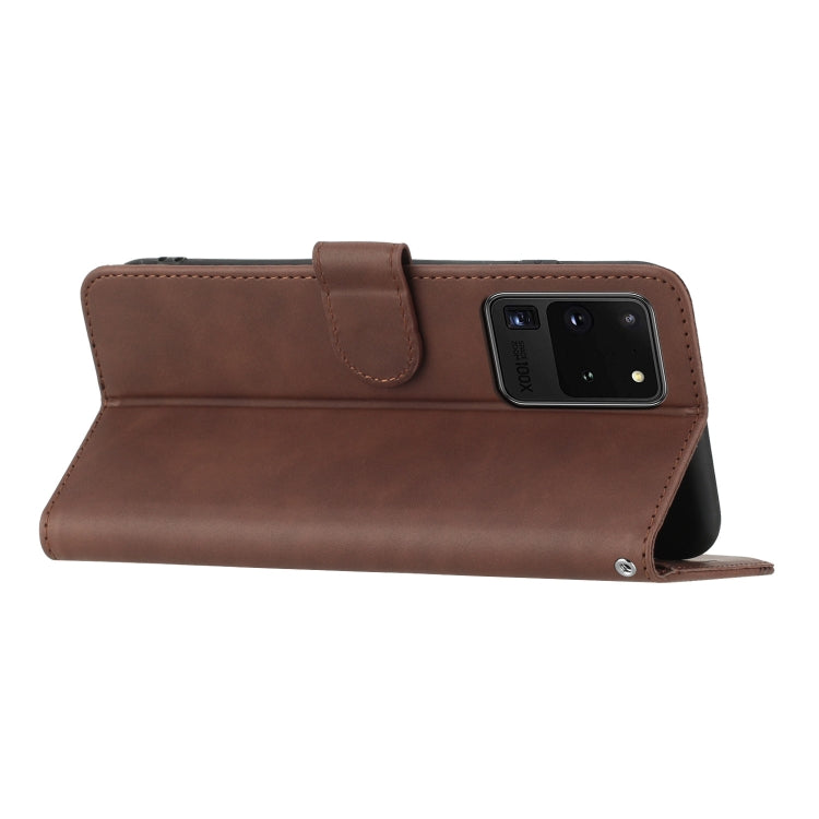 For Samsung Galaxy S20 Ultra Heart Pattern Skin Feel Leather Phone Case
