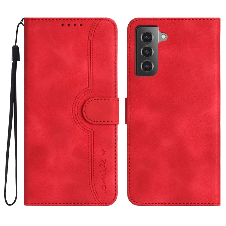 For Samsung Galaxy S21 5G Heart Pattern Skin Feel Leather Phone Case
