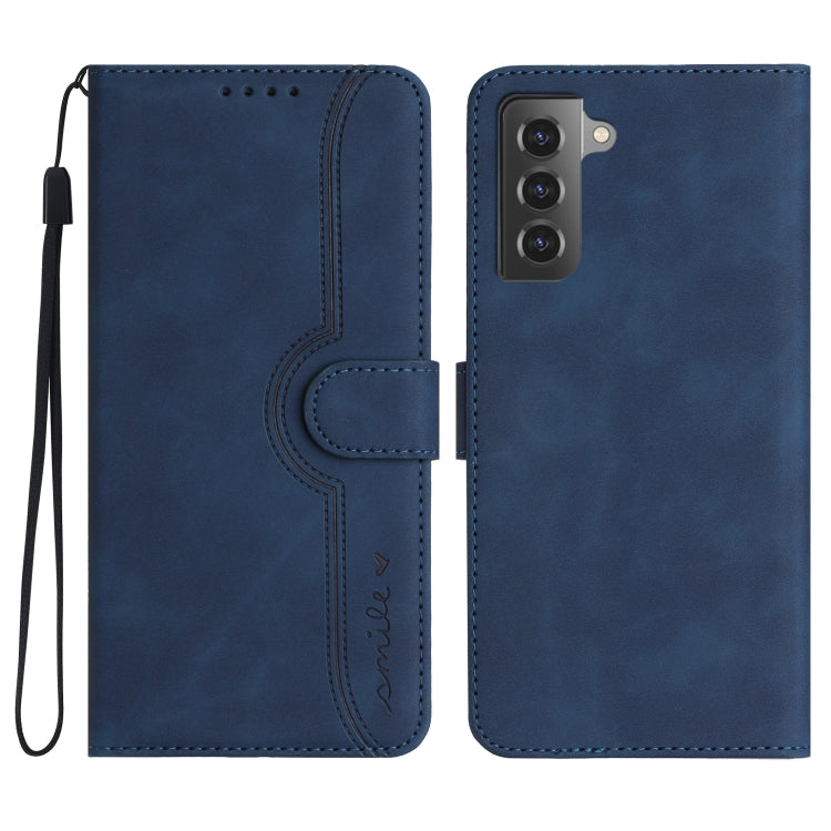 For Samsung Galaxy S21 5G Heart Pattern Skin Feel Leather Phone Case