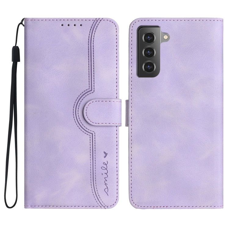 For Samsung Galaxy S21 5G Heart Pattern Skin Feel Leather Phone Case