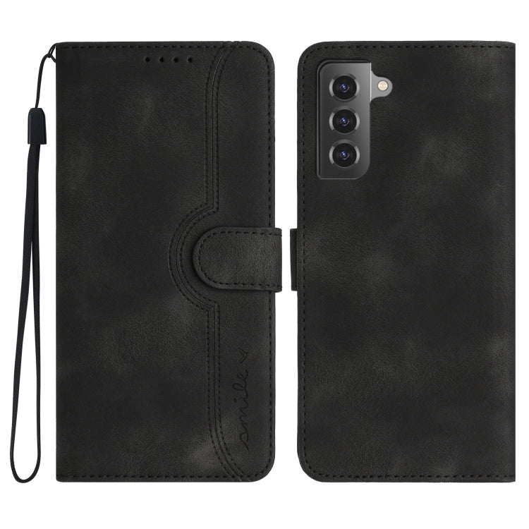 For Samsung Galaxy S21 5G Heart Pattern Skin Feel Leather Phone Case