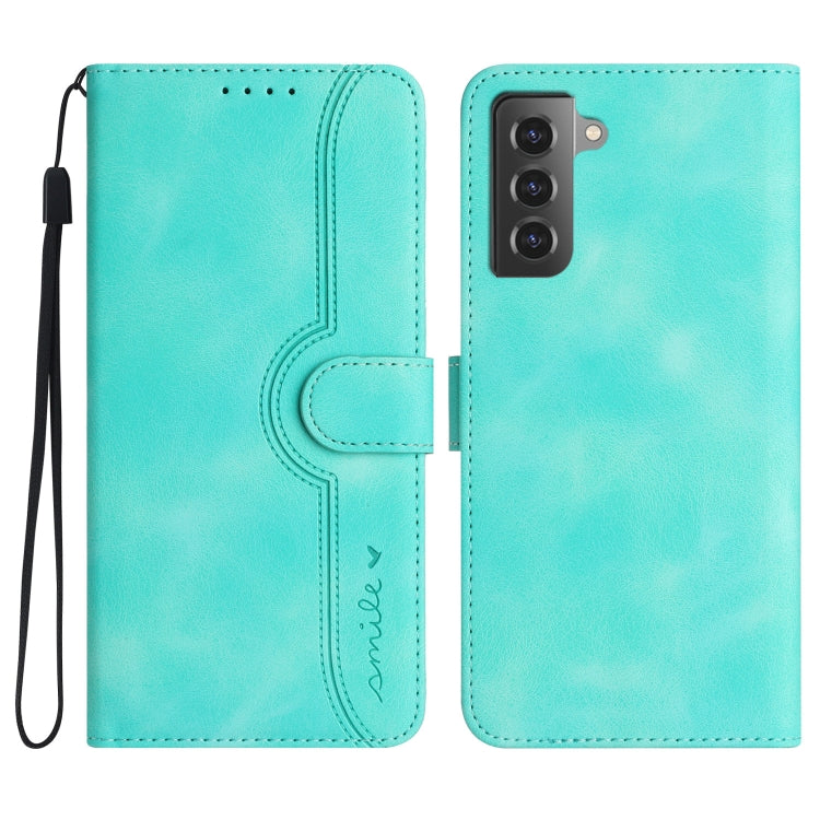 For Samsung Galaxy S21 5G Heart Pattern Skin Feel Leather Phone Case