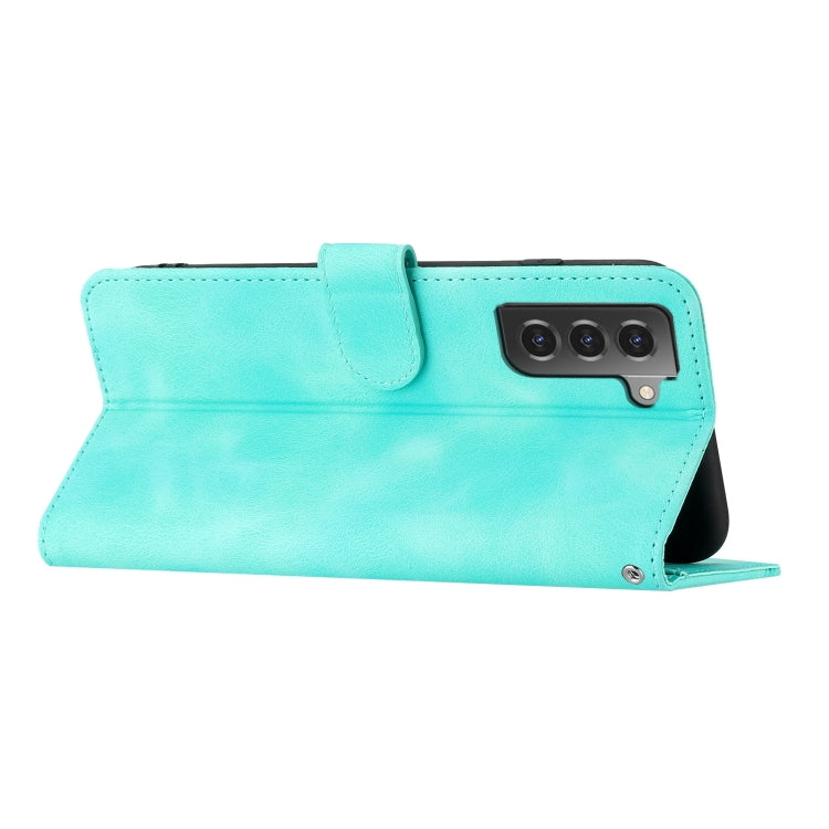 For Samsung Galaxy S21 5G Heart Pattern Skin Feel Leather Phone Case