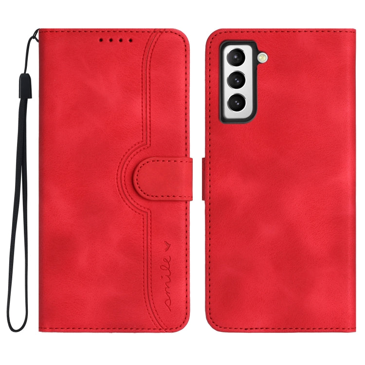 For Samsung Galaxy S21 FE 5G Heart Pattern Skin Feel Leather Phone Case