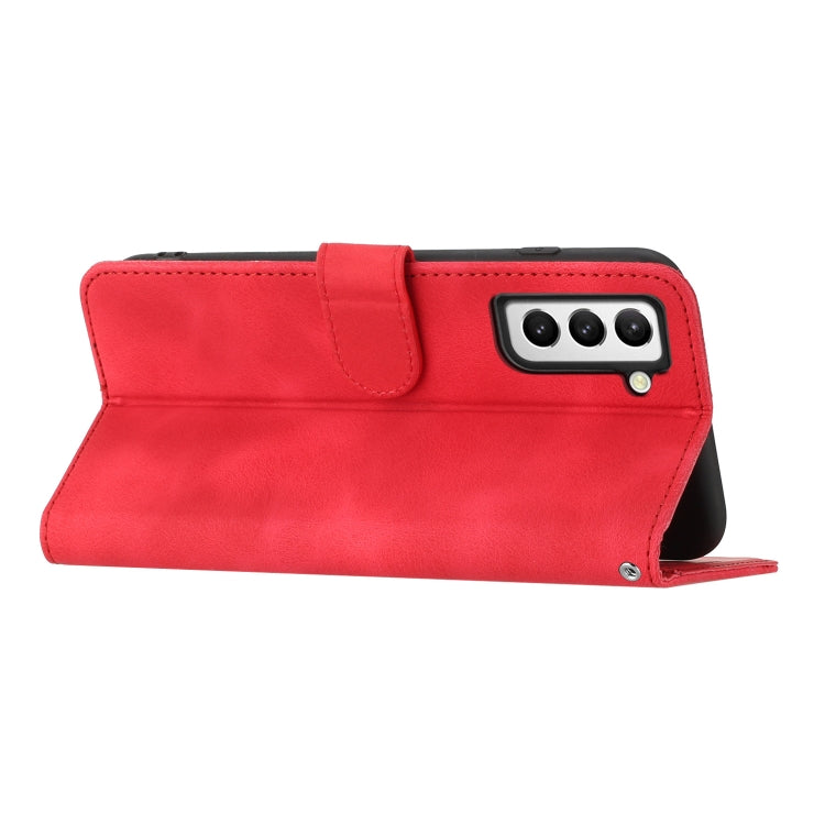 For Samsung Galaxy S21 FE 5G Heart Pattern Skin Feel Leather Phone Case