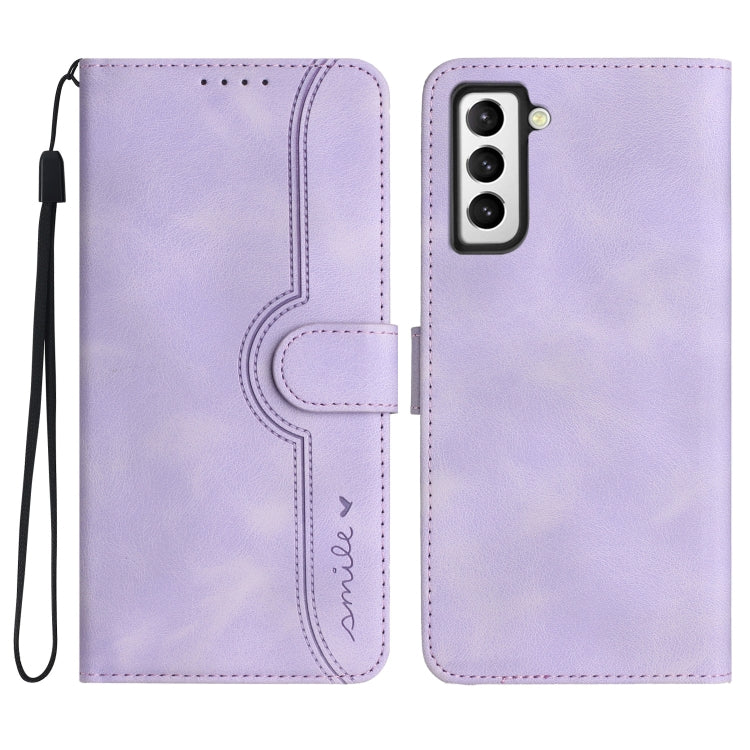 For Samsung Galaxy S21 FE 5G Heart Pattern Skin Feel Leather Phone Case