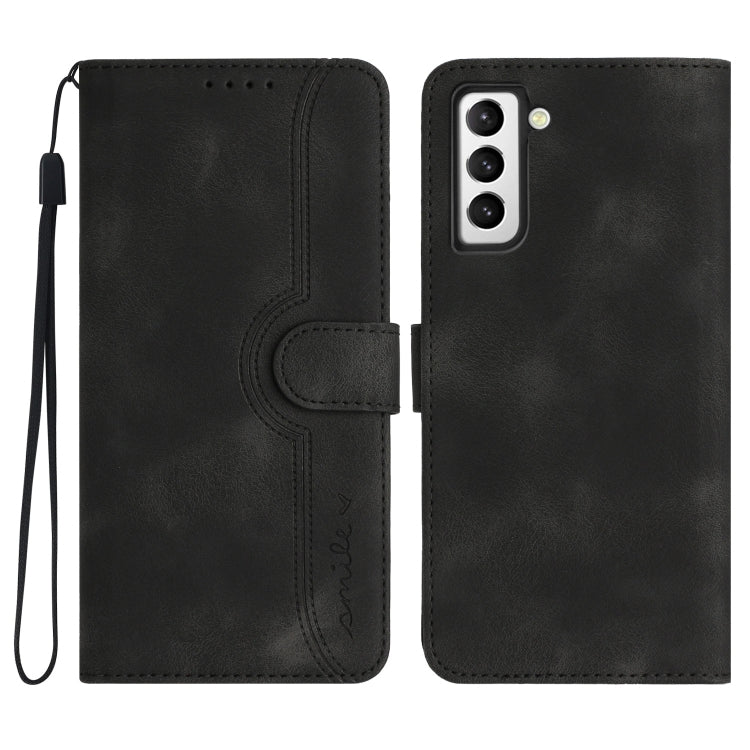 For Samsung Galaxy S21 FE 5G Heart Pattern Skin Feel Leather Phone Case