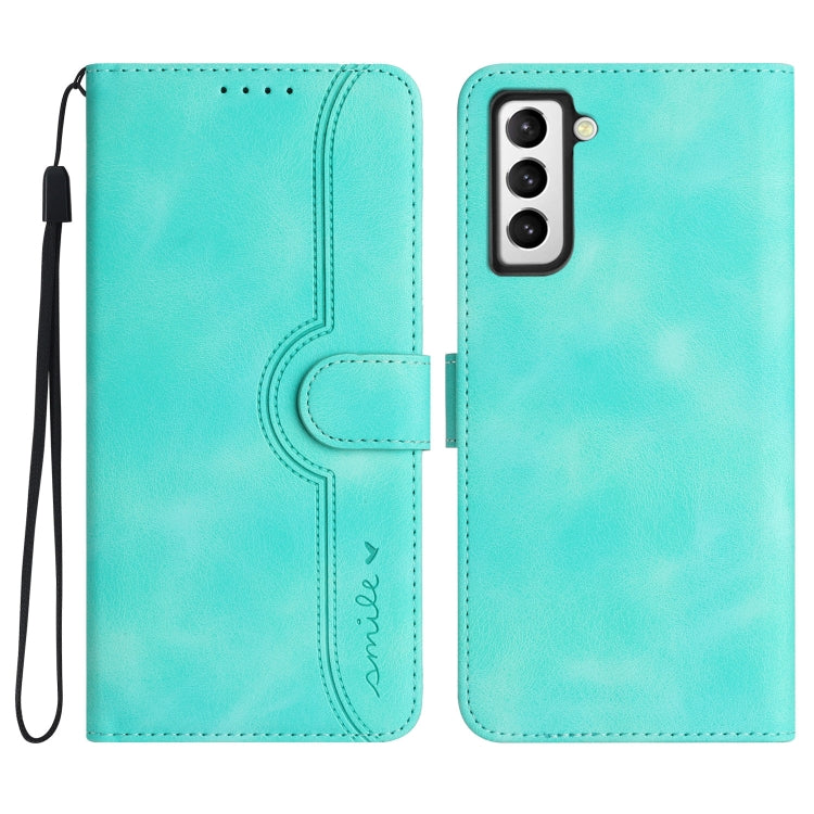 For Samsung Galaxy S21 FE 5G Heart Pattern Skin Feel Leather Phone Case