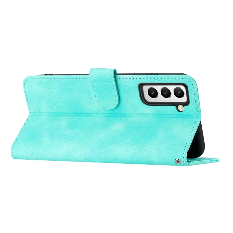For Samsung Galaxy S21 FE 5G Heart Pattern Skin Feel Leather Phone Case