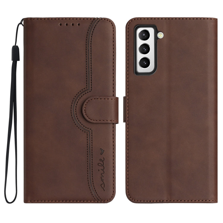 For Samsung Galaxy S21 FE 5G Heart Pattern Skin Feel Leather Phone Case