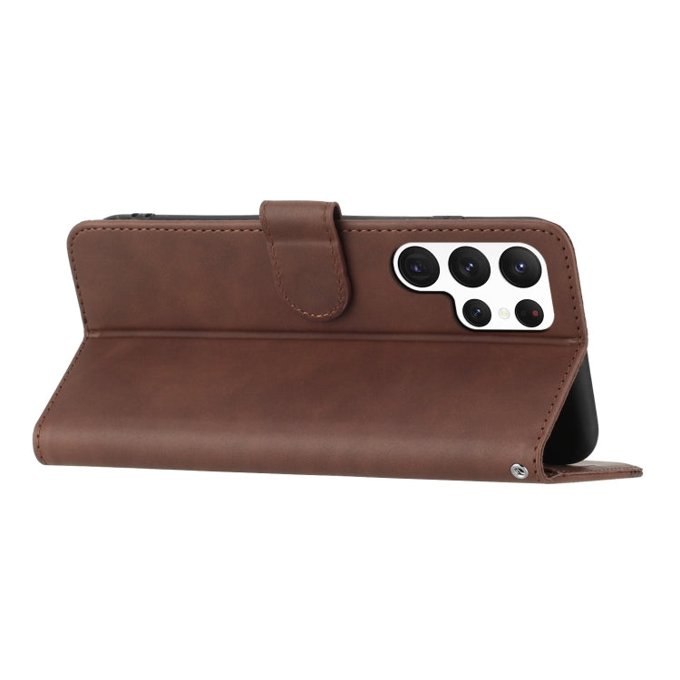 For Samsung Galaxy S22 Ultra 5G Heart Pattern Skin Feel Leather Phone Case