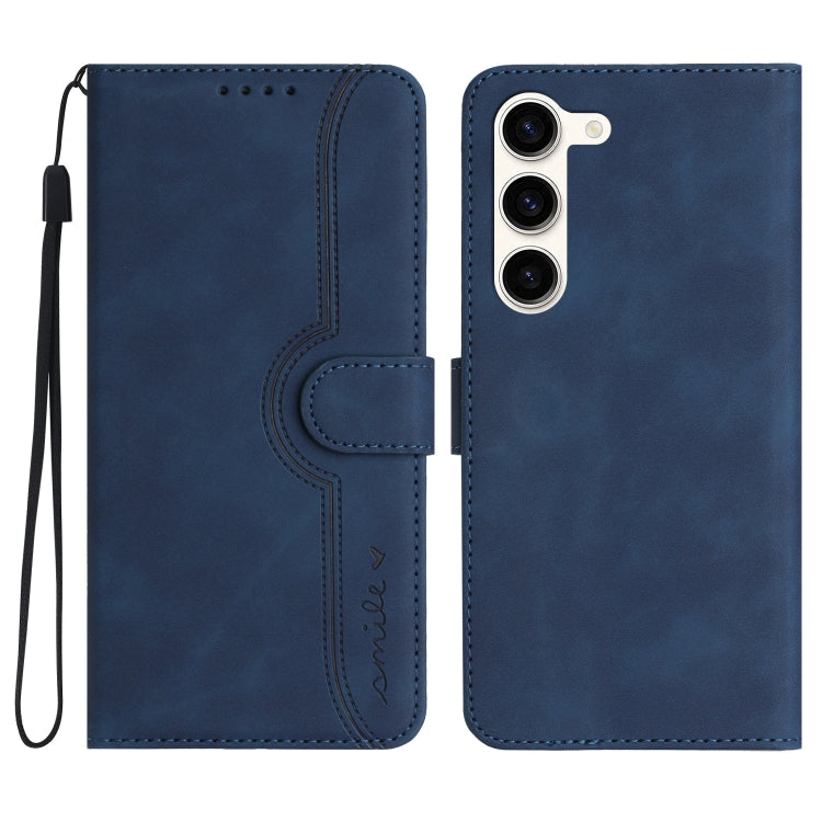 For Samsung Galaxy S23 5G Heart Pattern Skin Feel Leather Phone Case