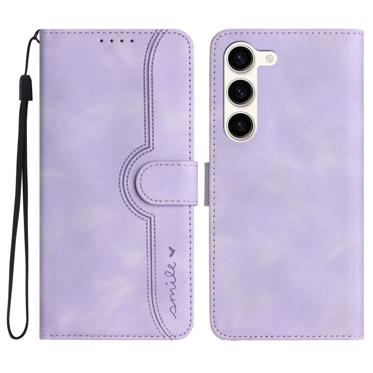 For Samsung Galaxy S23 5G Heart Pattern Skin Feel Leather Phone Case