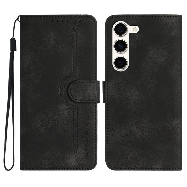 For Samsung Galaxy S23 5G Heart Pattern Skin Feel Leather Phone Case