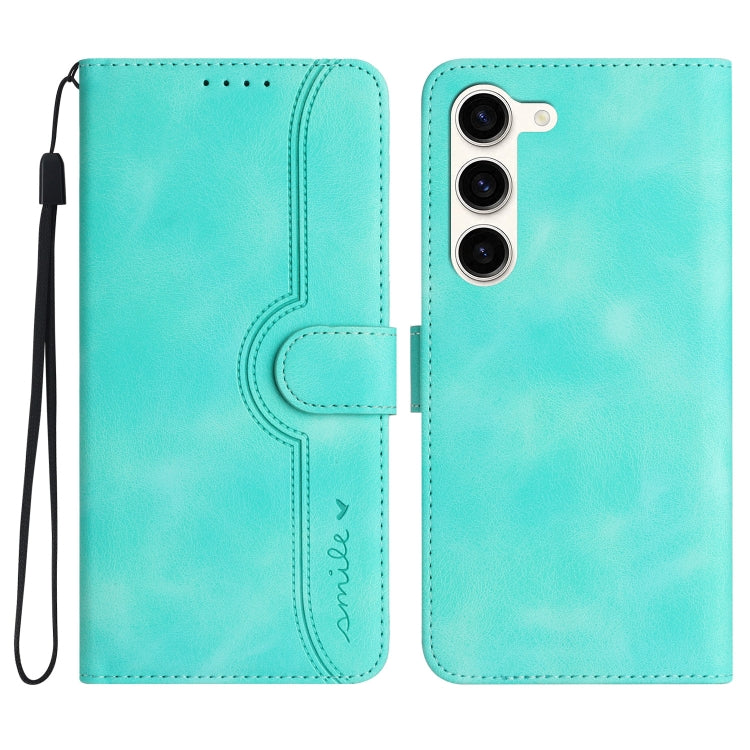 For Samsung Galaxy S23 5G Heart Pattern Skin Feel Leather Phone Case