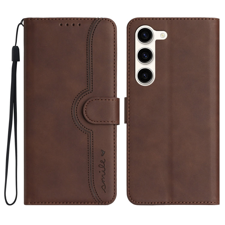 For Samsung Galaxy S23 5G Heart Pattern Skin Feel Leather Phone Case