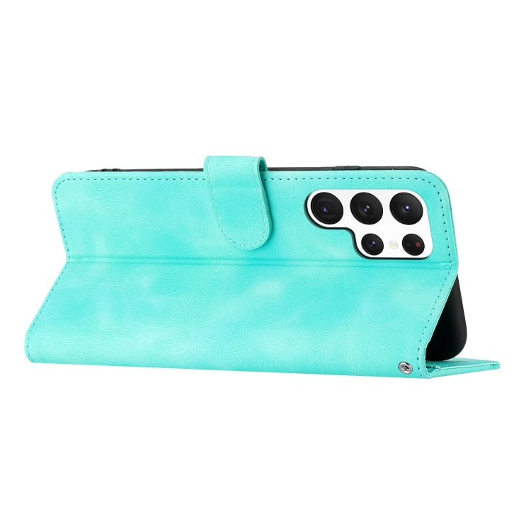For Samsung Galaxy S23 Ultra 5G Heart Pattern Skin Feel Leather Phone Case