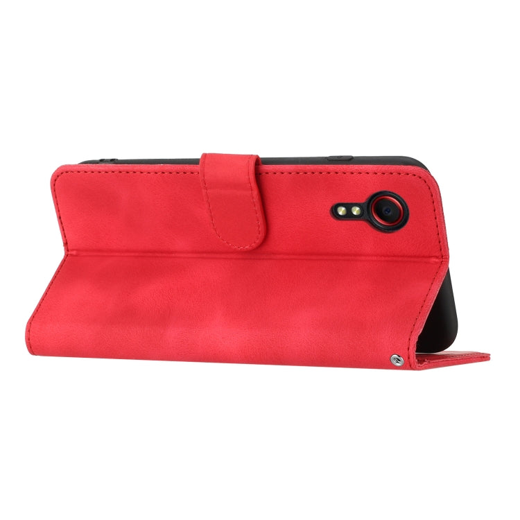 For Samsung Galaxy Xcover 5 Heart Pattern Skin Feel Leather Phone Case