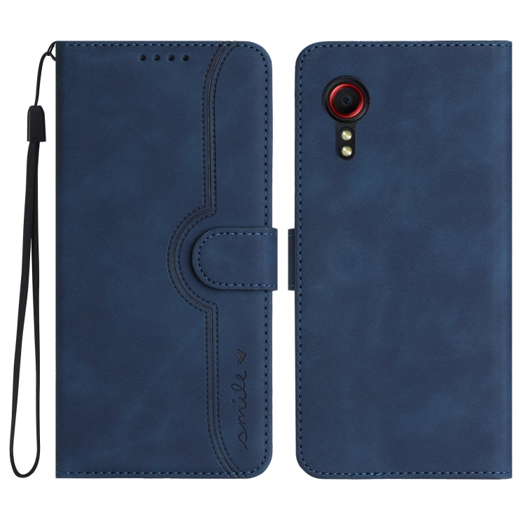 For Samsung Galaxy Xcover 5 Heart Pattern Skin Feel Leather Phone Case