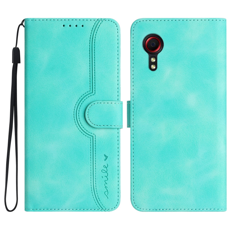 For Samsung Galaxy Xcover 5 Heart Pattern Skin Feel Leather Phone Case