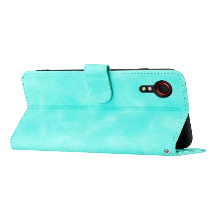 For Samsung Galaxy Xcover 5 Heart Pattern Skin Feel Leather Phone Case