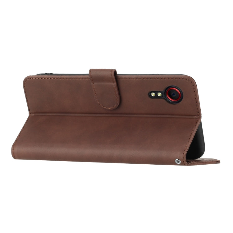 For Samsung Galaxy Xcover 5 Heart Pattern Skin Feel Leather Phone Case