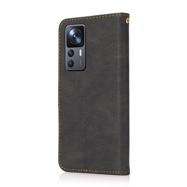 For Xiaomi Redmi K50 Ultra / Xiaomi 12T Pro / 12T Dual-color Stitching Leather Phone Case