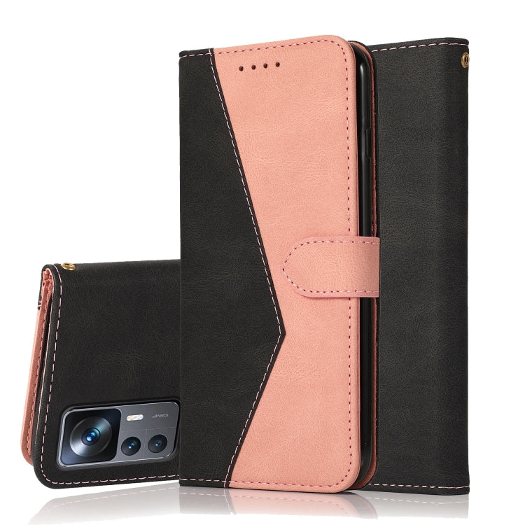 For Xiaomi Redmi K50 Ultra / Xiaomi 12T Pro / 12T Dual-color Stitching Leather Phone Case