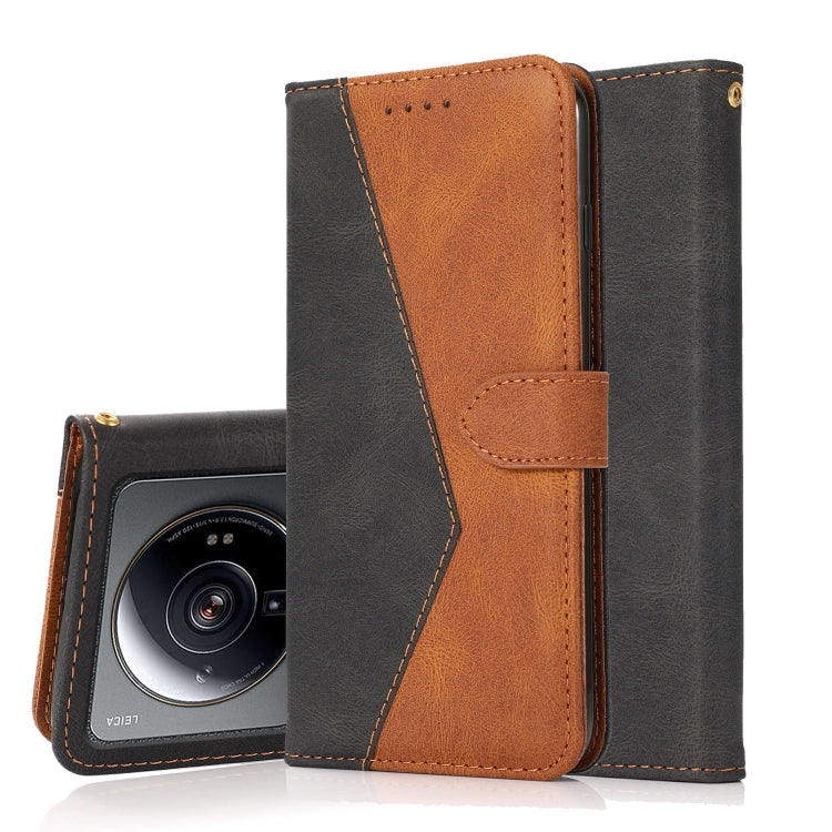 For Xiaomi 12S Ultra Dual-color Stitching Leather Phone Case