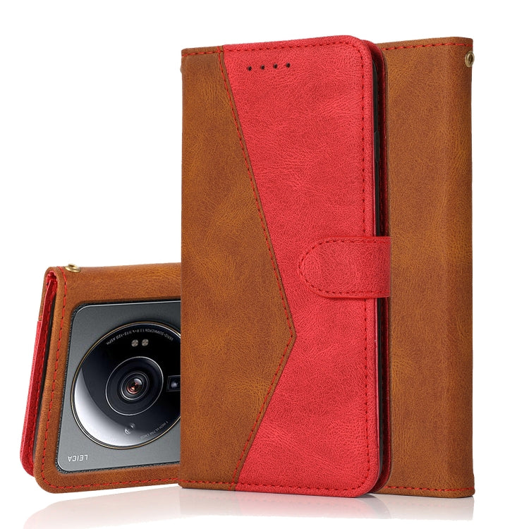 For Xiaomi 12S Ultra Dual-color Stitching Leather Phone Case