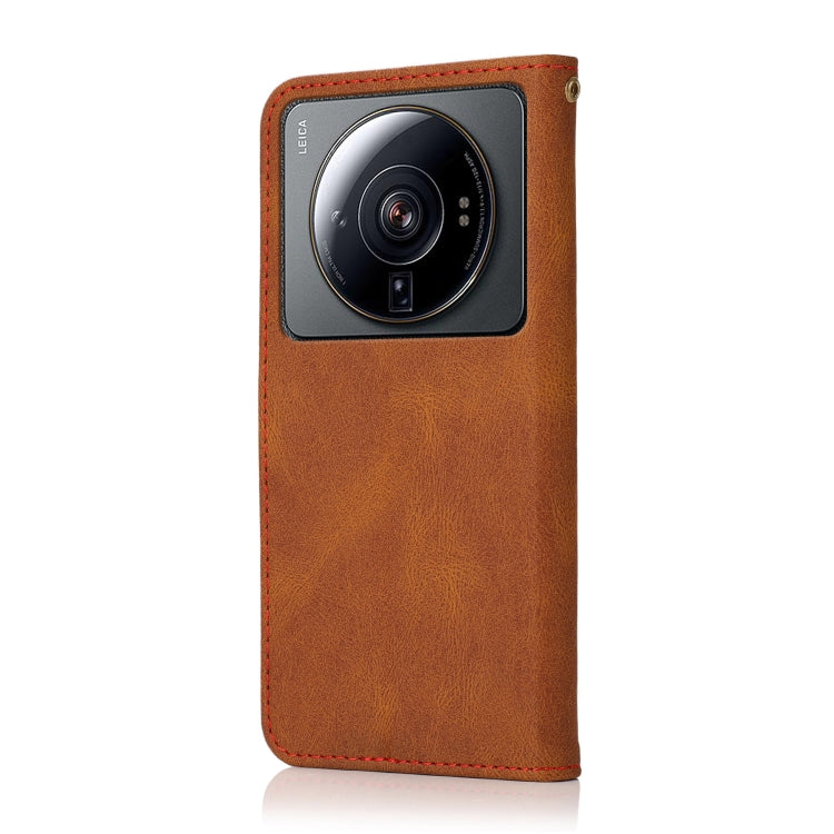 For Xiaomi 12S Ultra Dual-color Stitching Leather Phone Case