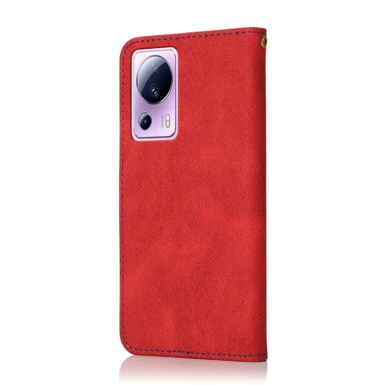 For Xiaomi Civi 2 Dual-color Stitching Leather Phone Case