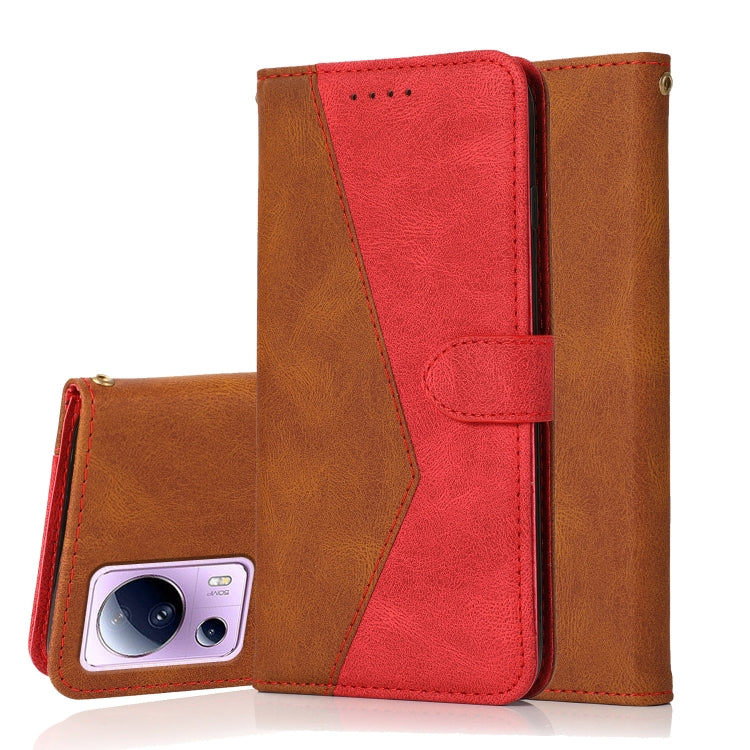 For Xiaomi Civi 2 Dual-color Stitching Leather Phone Case
