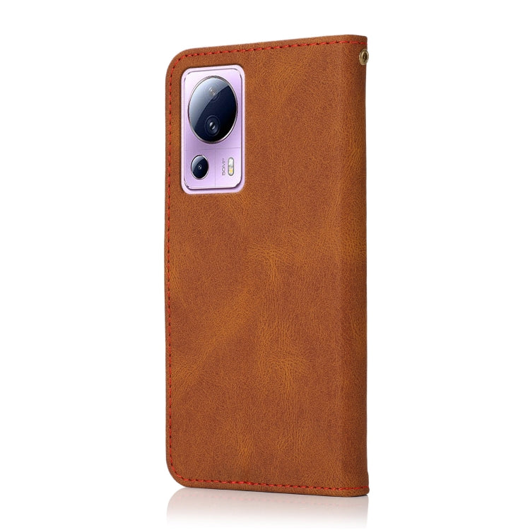 For Xiaomi Civi 2 Dual-color Stitching Leather Phone Case