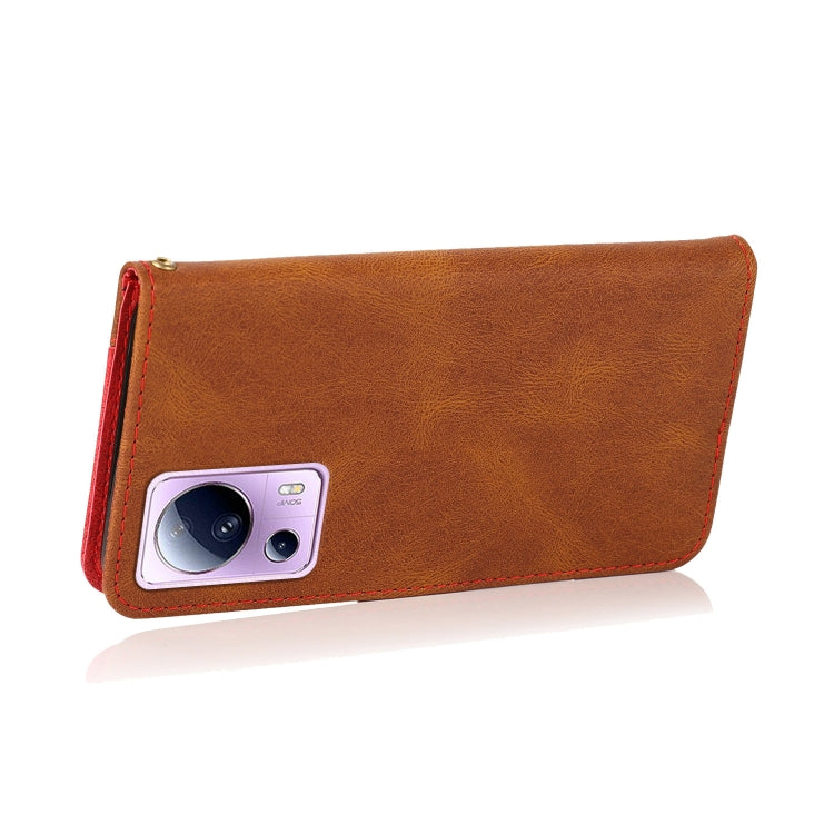 For Xiaomi Civi 2 Dual-color Stitching Leather Phone Case