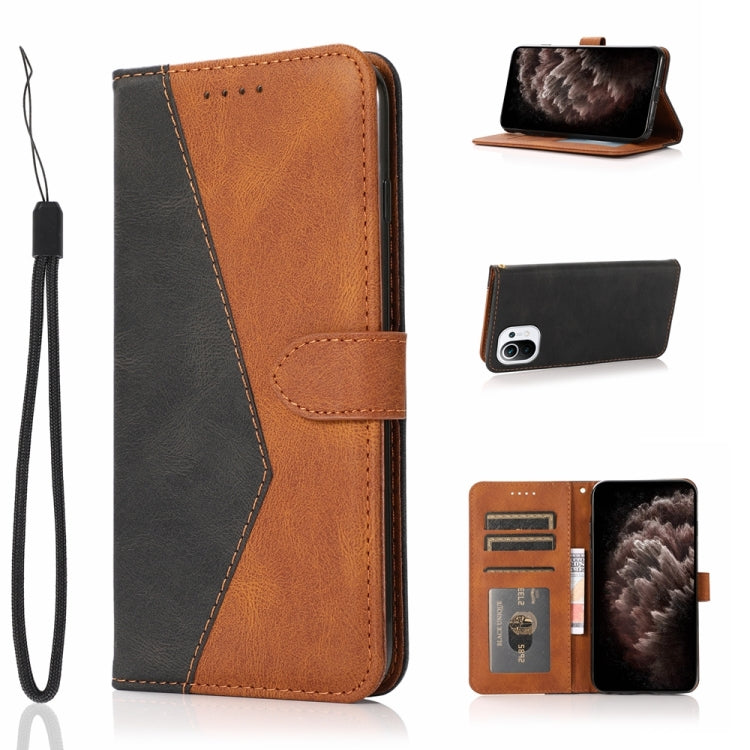 For Xiaomi Mi 11 Dual-color Stitching Leather Phone Case