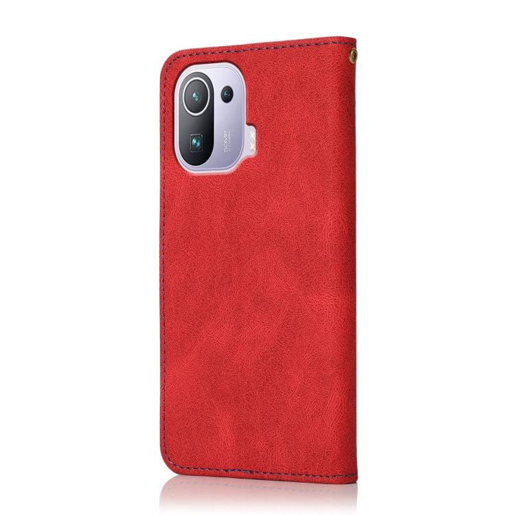For Xiaomi Mi 11 Pro Dual-color Stitching Leather Phone Case