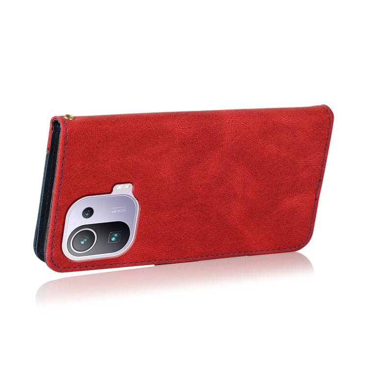 For Xiaomi Mi 11 Pro Dual-color Stitching Leather Phone Case