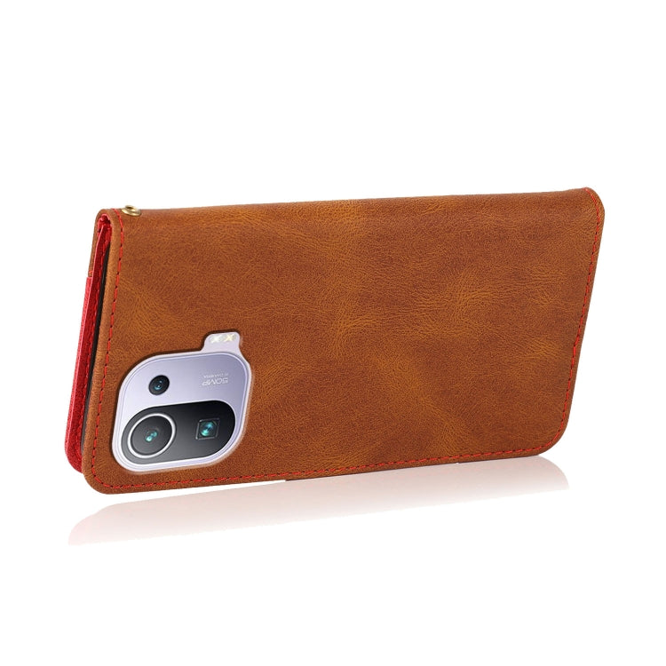 For Xiaomi Mi 11 Pro Dual-color Stitching Leather Phone Case