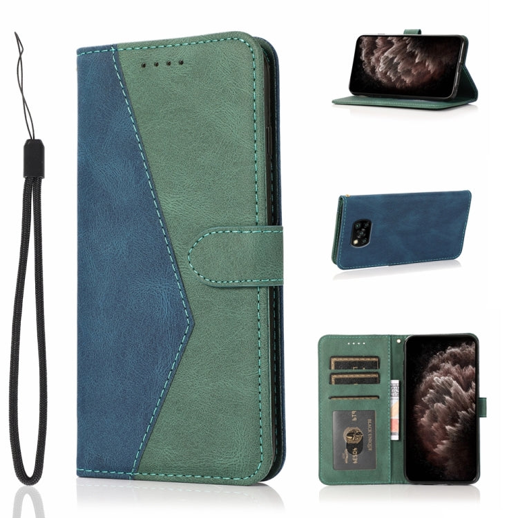 For Xiaomi Poco X3 Dual-color Stitching Leather Phone Case