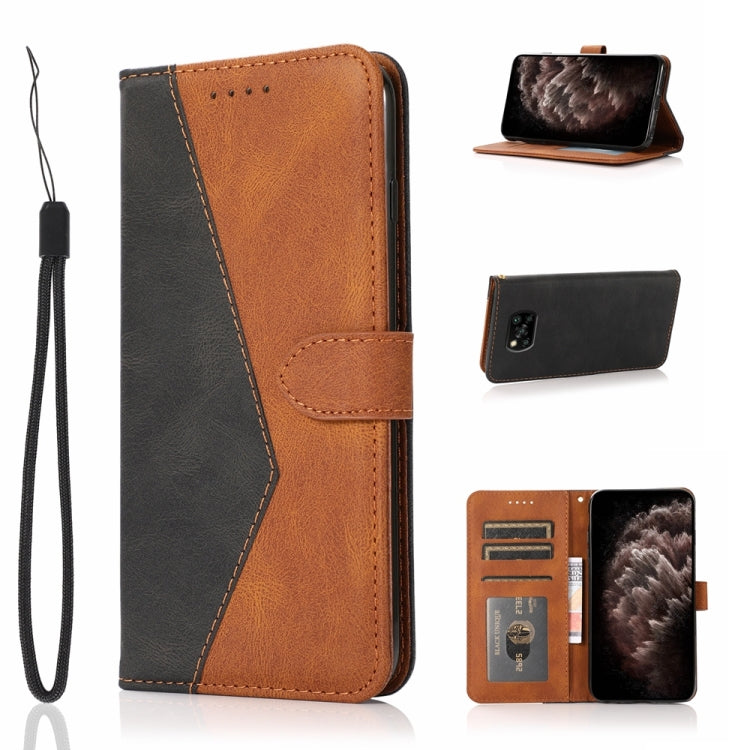 For Xiaomi Poco X3 Dual-color Stitching Leather Phone Case