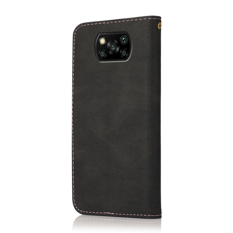 For Xiaomi Poco X3 Dual-color Stitching Leather Phone Case