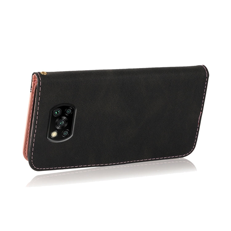 For Xiaomi Poco X3 Dual-color Stitching Leather Phone Case
