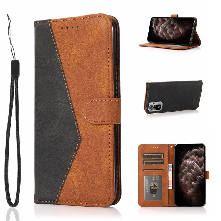 For Xiaomi Redmi Note 10 Dual-color Stitching Leather Phone Case